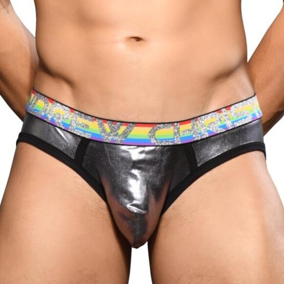 92252 Andrew Christian Galactic Pride Brief, Gunmetal - Picture 1 of 5